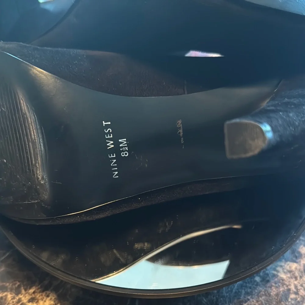 Nine West Suede Black Leather Stiletto Heels Size 8.5M - Picture 7 of 7